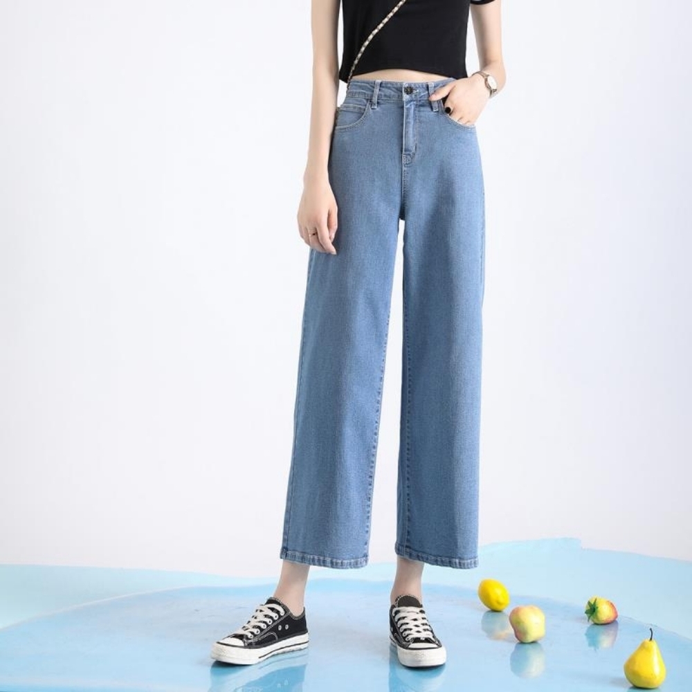 NWT 🏷 Stretch Denim Cropped Wide Leg Pants